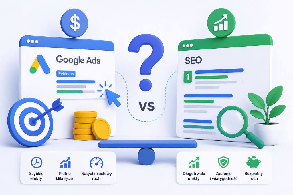 Google Ads czy pozycjonowanie – co wybrać w 2026
