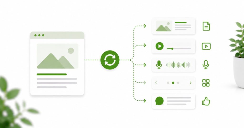 Repurposing treści – 1 materiał, 10 publikacji