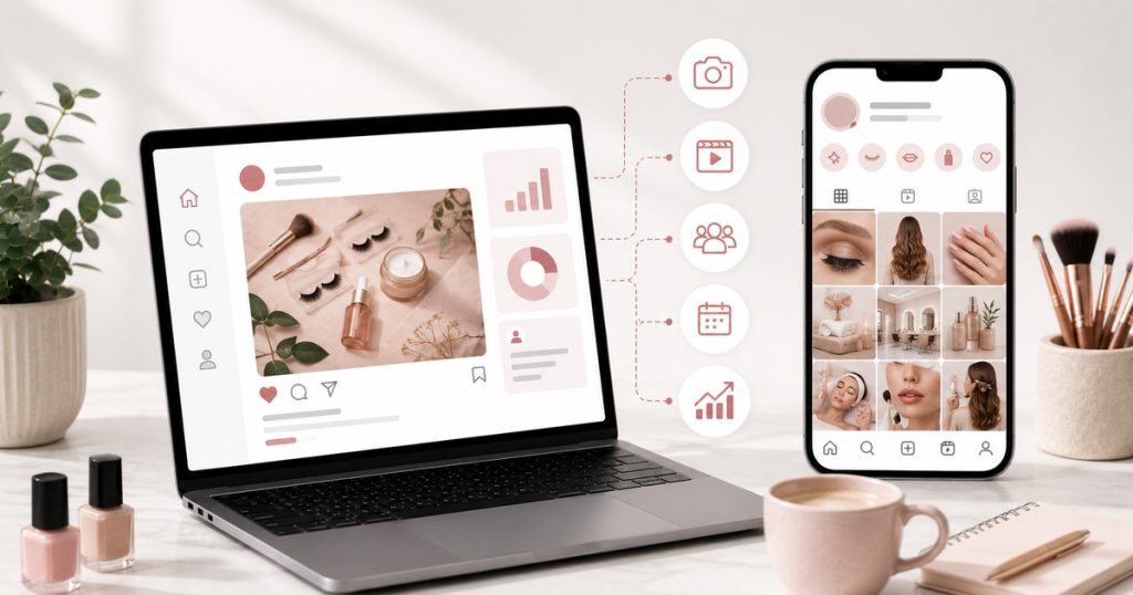 Social media dla salonu beauty – pełny grafik zabiegów