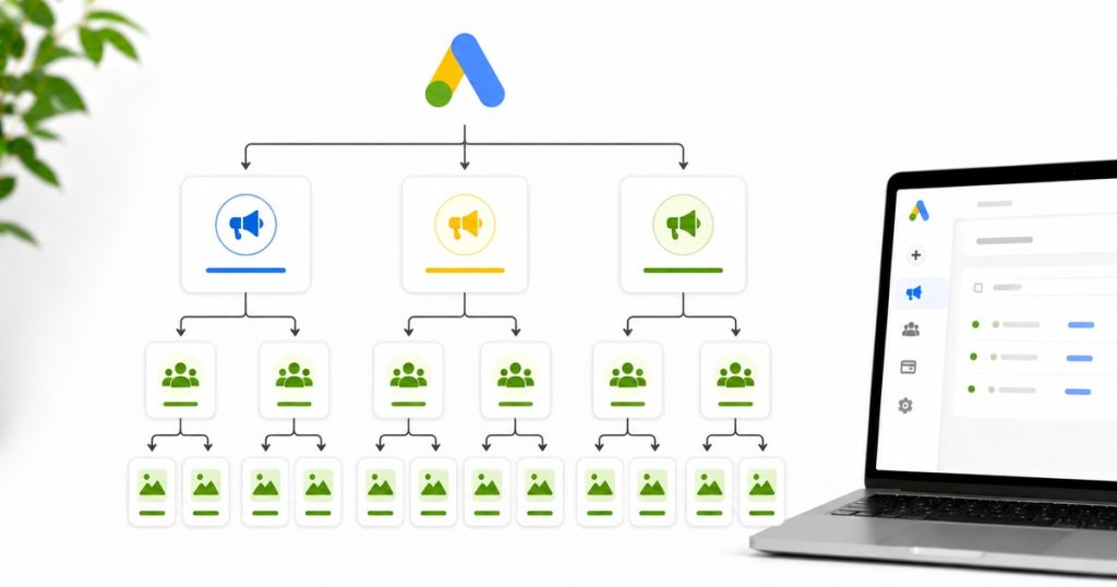 Struktura konta Google Ads – kampanie i grupy